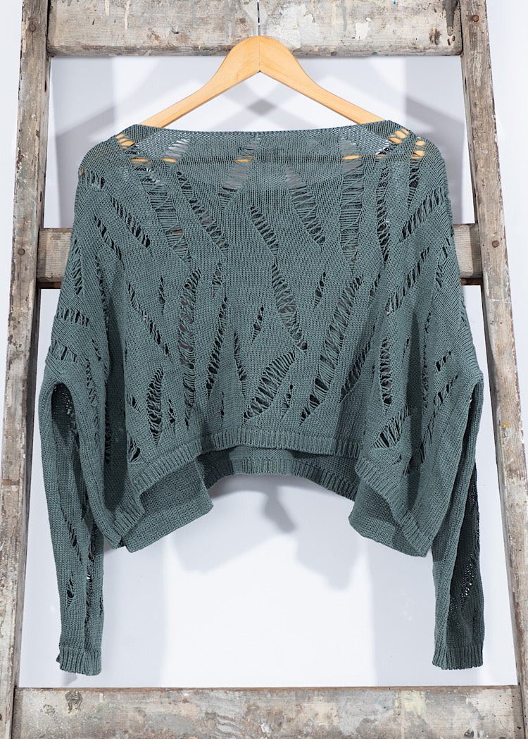 PRE-LOVED SARAH PACINI CROPPED KNITTED PULLOVER