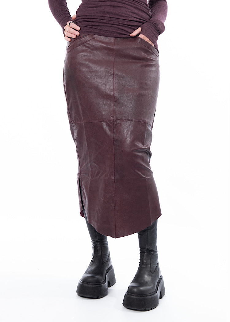 SORT AARHUS LEATHER SKIRT