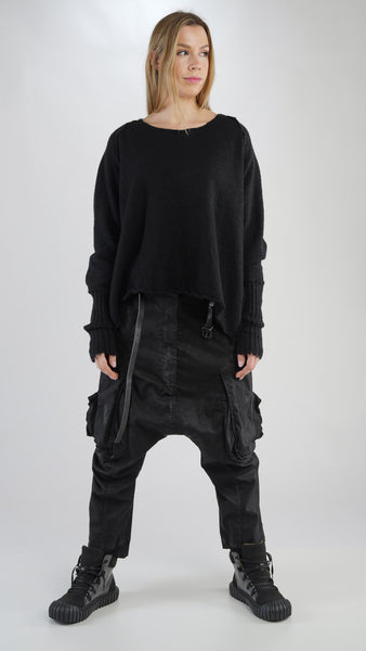 RUNDHOLZ DIP PULLOVER *PENCIL MELANGE* (Shown in BLACK)