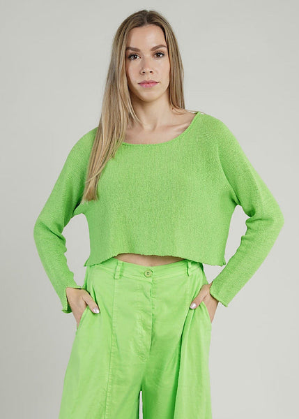 PRE-ORDER RUNDHOLZ BLACK LABEL CROPPED PULLOVER *WHITE*  (Shown in LIME)