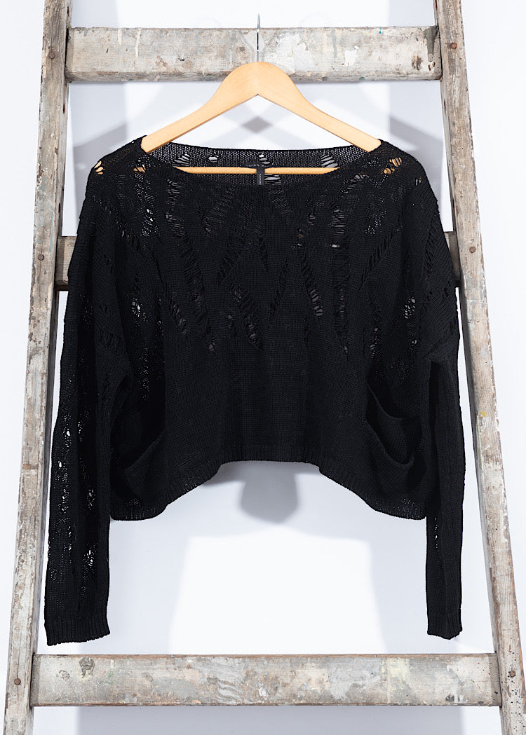 PRE-LOVED SARAH PACINI CROPPED KNITTED PULLOVER