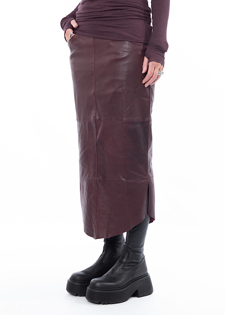 SORT AARHUS LEATHER SKIRT