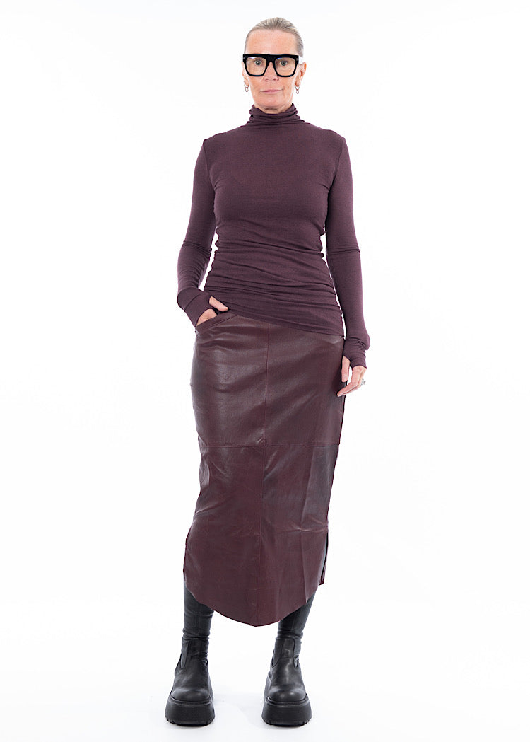 SORT AARHUS LEATHER SKIRT