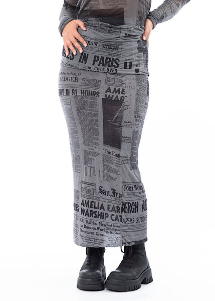 RUNDHOLZ DIP SKIRT *BLACK* (Shown in PENCIL PRINT CLOUD)