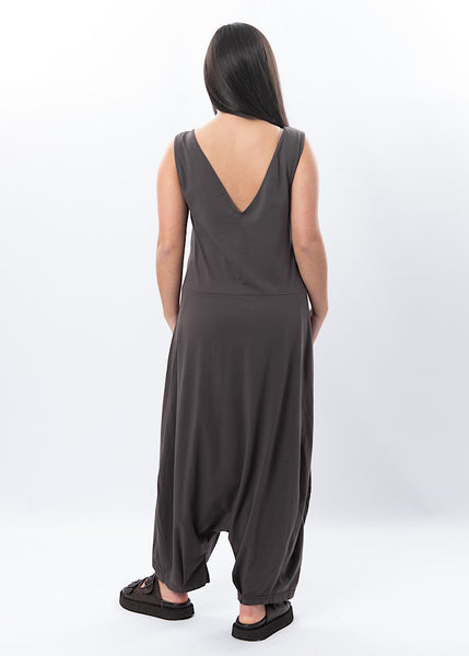 Linen mid-length dress SARAH PACINI Grey size 1 0-5 in Linen