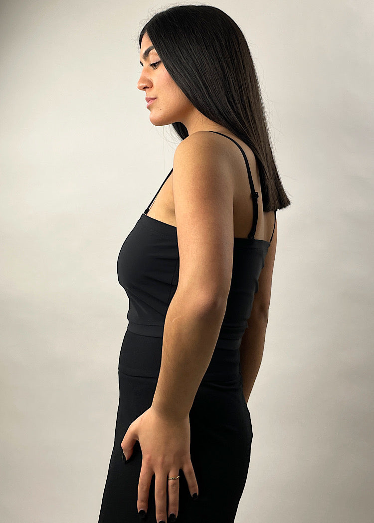 Black polyamide dress - 3/4 sleeve by Sarah Pacini